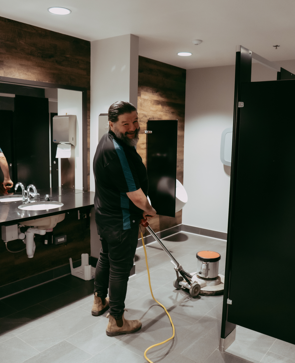  Buffer cleaning office bathroom